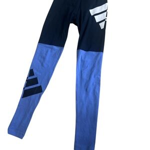 Adidas Blue and Black Leggings Athletic Fit